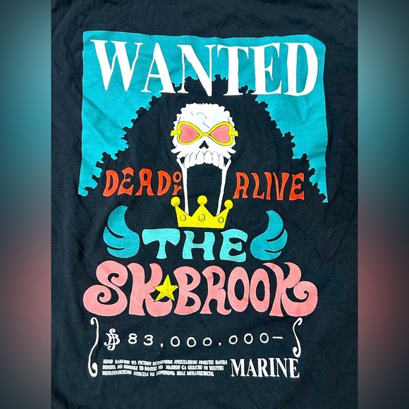 One Piece - Ripple Junction - Large Black The Sk Brook Wanted T Shirt - 🏴☠️ - Picture 4 of 4